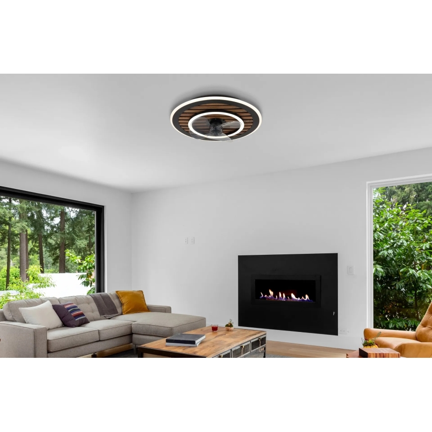 Globo - LED dimmelhető mennyezeti ventilátor LED/36W/230V 2700-6000K fekete + távirányító