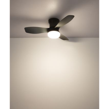 Globo - Fényerőszabályozható mennyezeti ventilátor LED/15W/230V 2700-6500K fekete + távirányító