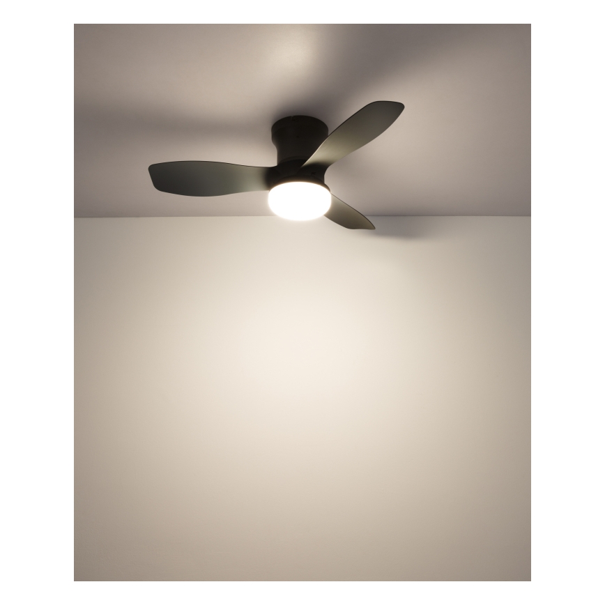 Globo - Fényerőszabályozható mennyezeti ventilátor LED/15W/230V 2700-6500K fekete + távirányító