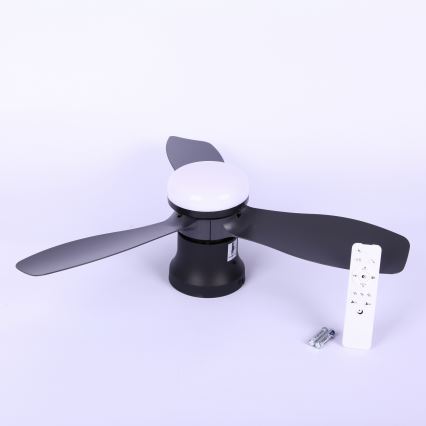 Globo - Fényerőszabályozható mennyezeti ventilátor LED/15W/230V 2700-6500K fekete + távirányító