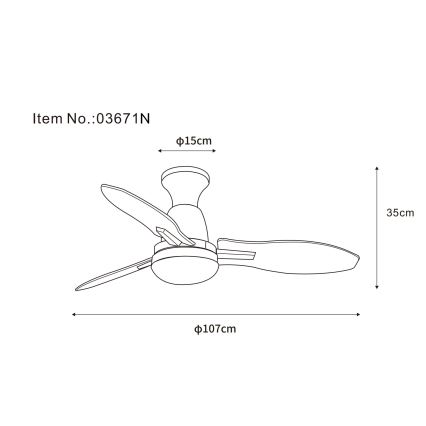 Globo - LED állítható fényerejű mennyezeti ventilátor LED/22W/230V 3000/4500/6000K + távirányító