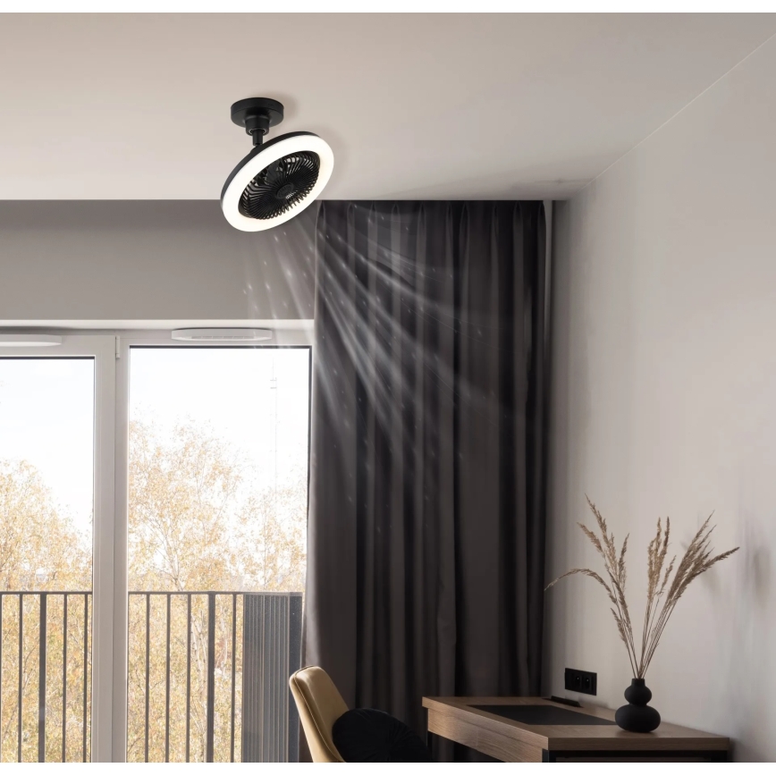 Globo - LED dimmelhető mennyezeti ventilátor LED/20W/230V 3000-6500K fekete + távirányító