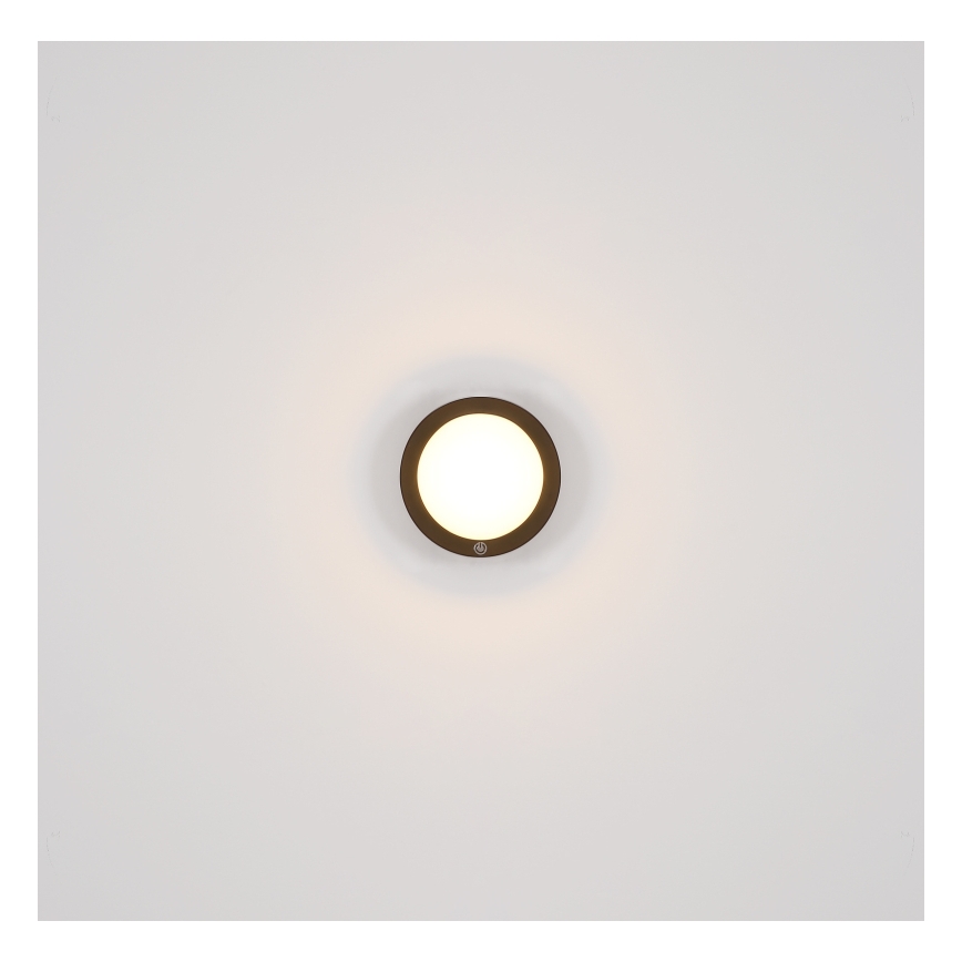 Globo - LED újratölthető érintős fali lámpa LED/1,2W/3,7V átm. 15 cm 1800 mAh fekete