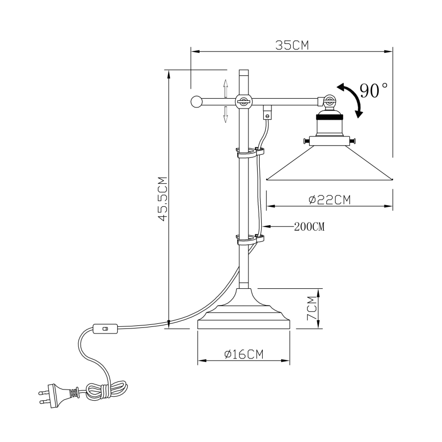 Globo - Asztali lámpa 1xE27/60W/230V