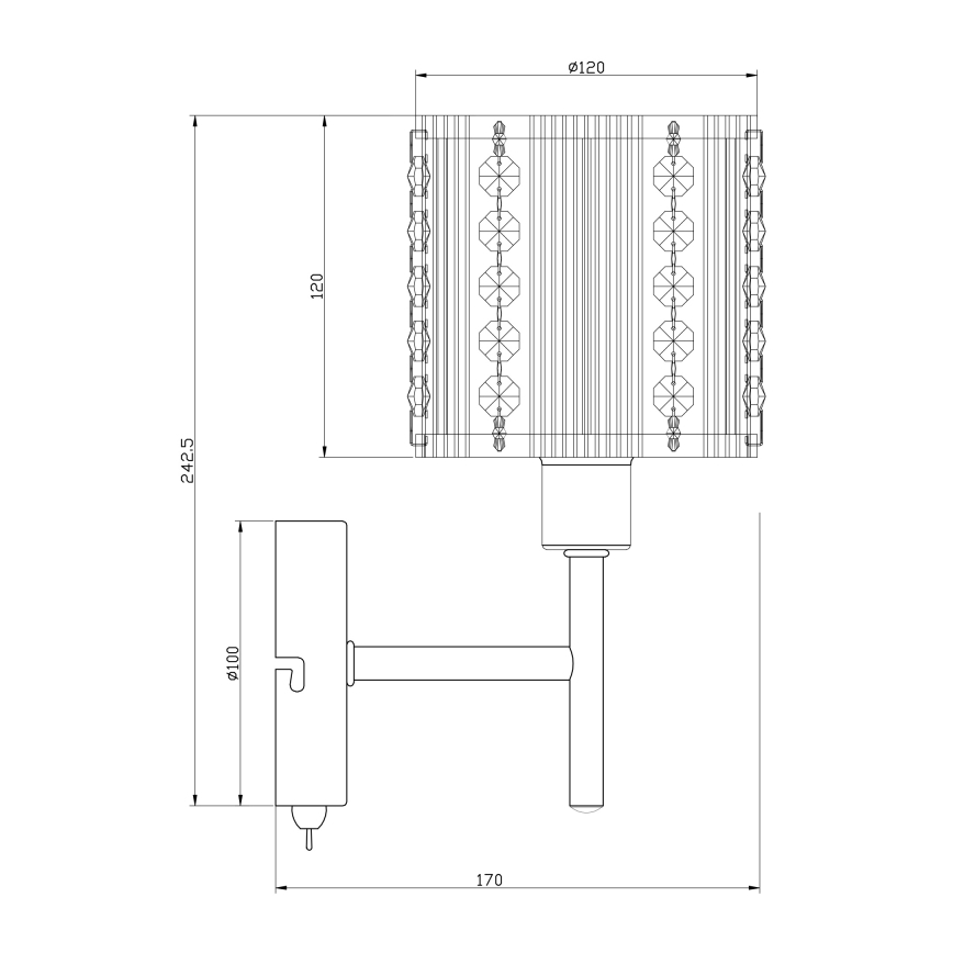 Globo - Fali lámpa 1xE14/40W/230V matt króm