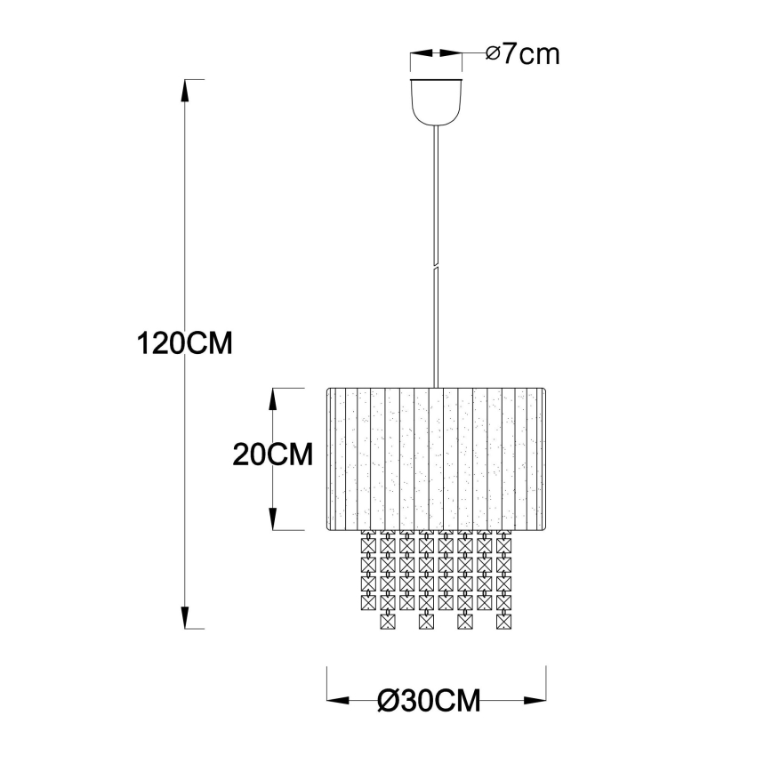 GLOBO 15098 - PYRA függeszték 1xE27/60W/230V