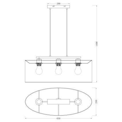 Globo - Csillár 3xE27/60W/230V