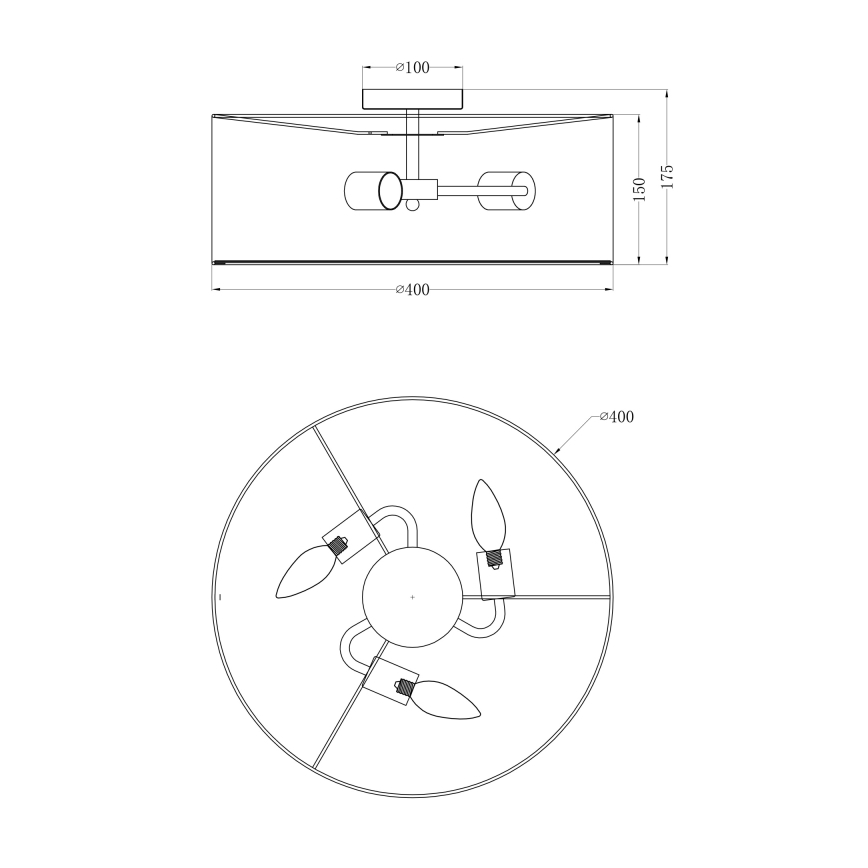 Globo - Mennyezeti lámpa 3xE14/40W/230V