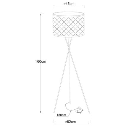 Globo 15229S1 - Állólámpa CLARKE 1xE27/60W/230V