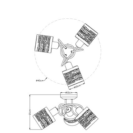 Globo 15342-3D - Csillár TUNNO 3xE14/15W/230V