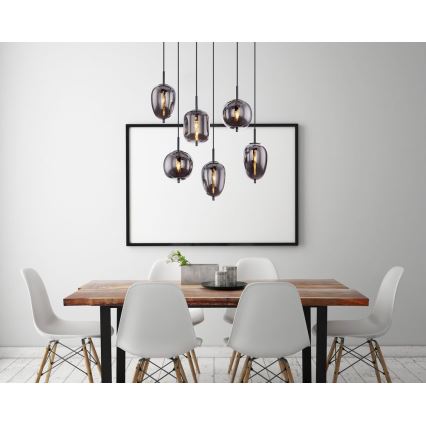 Globo - Függeszték kábellel 6xE14/40W/230V fekete