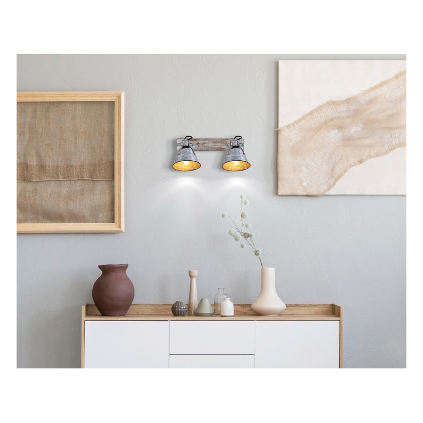 Globo - Spotlámpa 2xE27/60W/230V fenyő