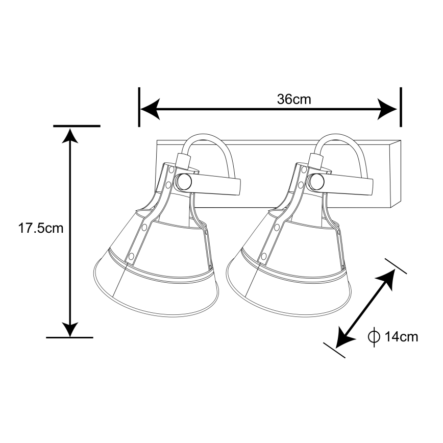 Globo - Spotlámpa 2xE27/60W/230V fenyő