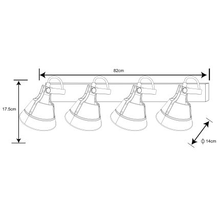 Globo - Spotlámpa 4xE27/60W/230V fenyő