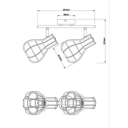 Globo - Spotlámpa 2xE27/40W/230V