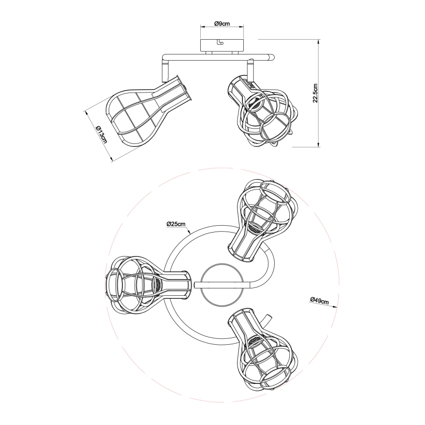 Globo - Spotlámpa 3xE27/40W/230V