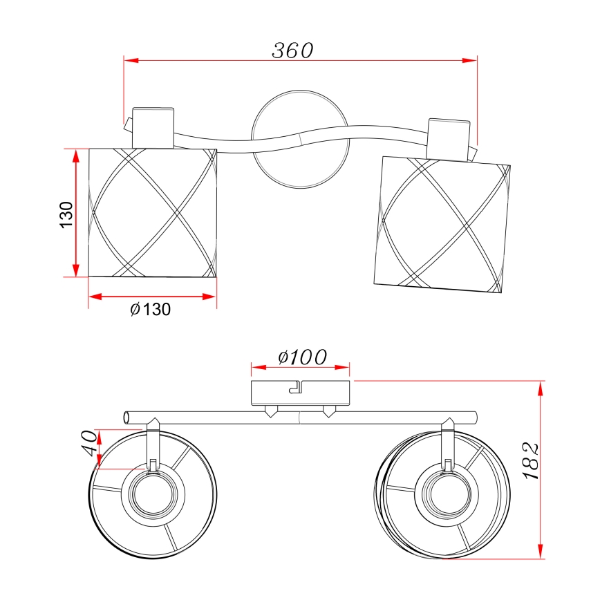 Globo - Spotlámpa 2xE27/25W/230V