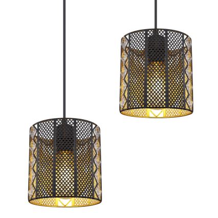 Globo - Függeszték kábellel 4xE27/60W/230V arany/fekete