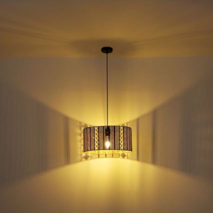 Globo - Függeszték kábellel 1xE27/60W/230V arany/fekete