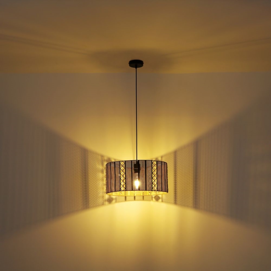 Globo - Függeszték kábellel 1xE27/60W/230V arany/fekete