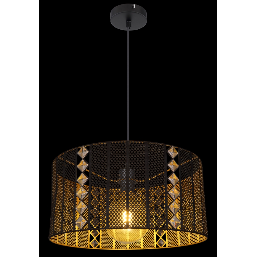 Globo - Függeszték kábellel 1xE27/60W/230V arany/fekete