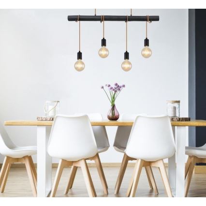 Globo 15459-4H - Csillár zsinóron LEO 4xE27/60W/230V