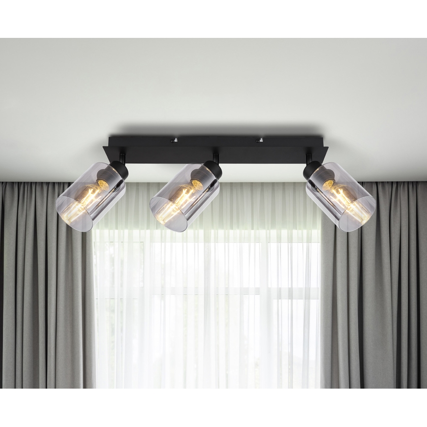 Globo - Spotlámpa 3xE27/15W/230V fekete