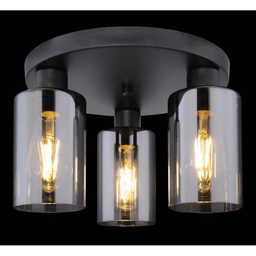 Globo - Mennyezeti lámpa 3xE27/60W/230V fekete
