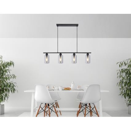 Globo - Csillár zsinóron 4xE27/60W/230V fekete