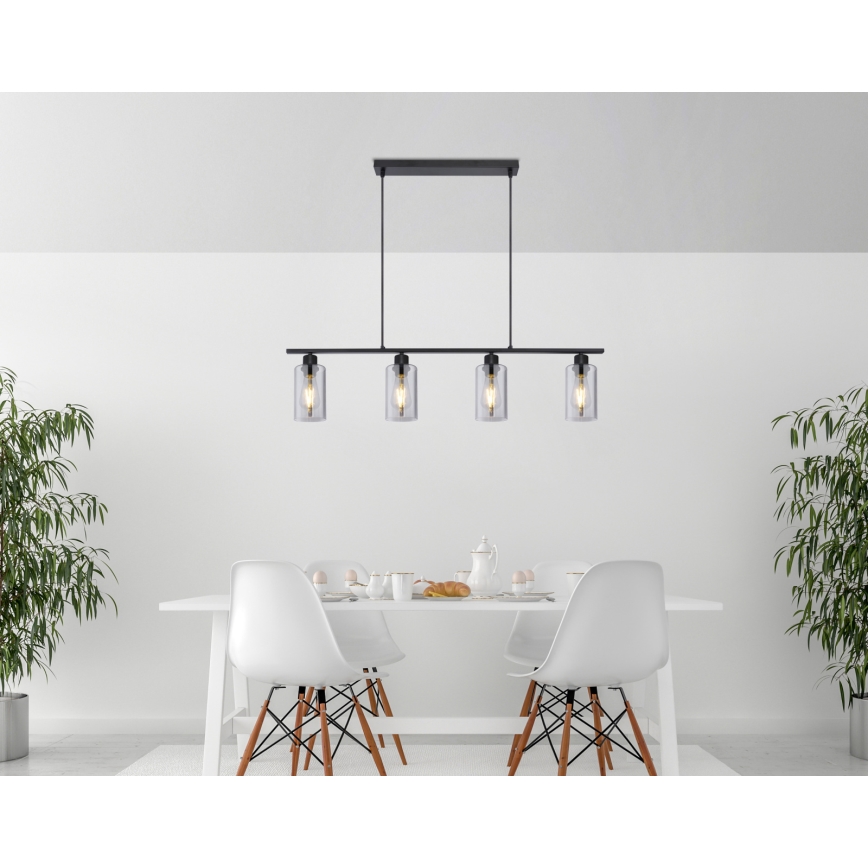 Globo - Csillár zsinóron 4xE27/60W/230V fekete