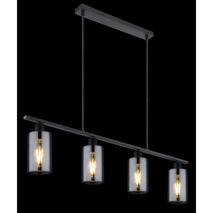 Globo - Csillár zsinóron 4xE27/60W/230V fekete