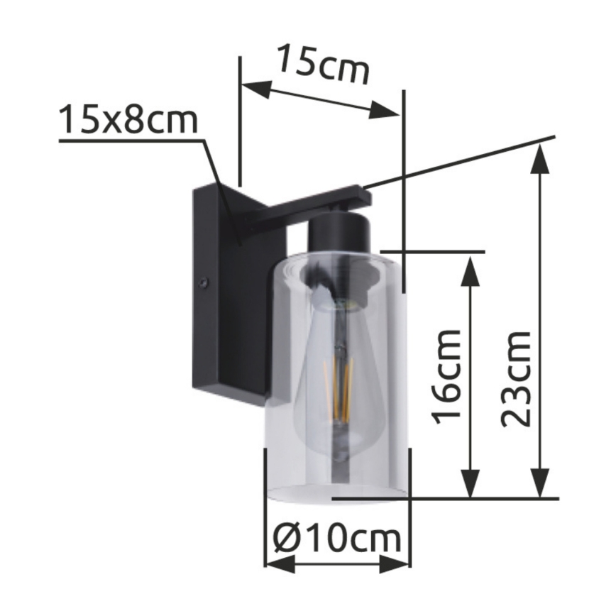 Globo - Fali lámpa 1xE27/60W/230V fekete