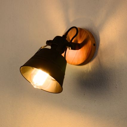 Globo - Fali spotlámpa 1xE27/60W/230V fenyő