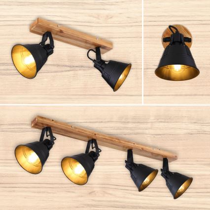 Globo - Fali spotlámpa 1xE27/60W/230V fenyő