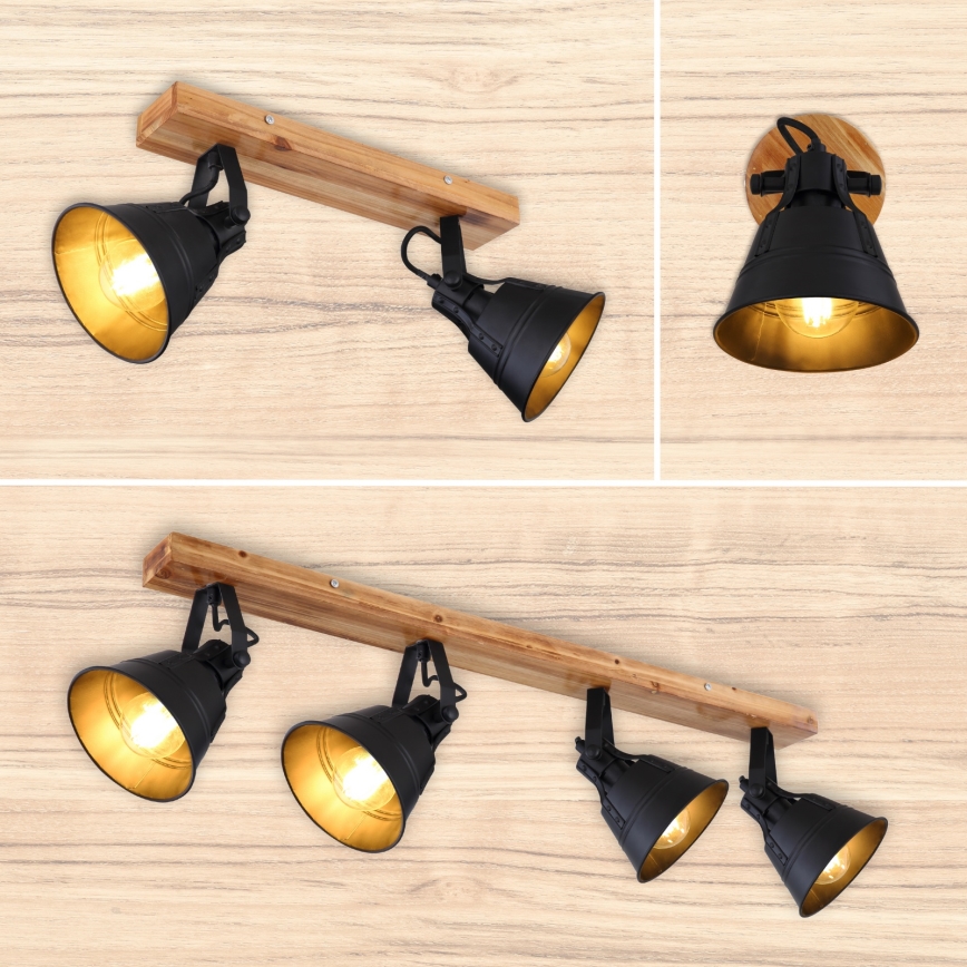 Globo - Fali spotlámpa 1xE27/60W/230V fenyő