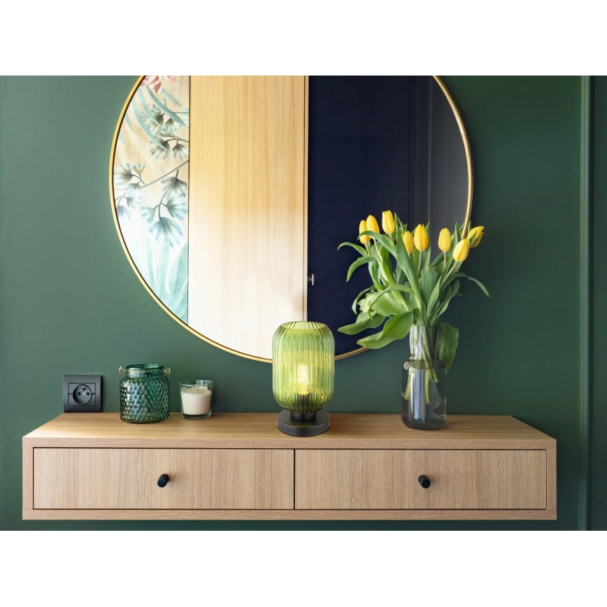 Globo - Asztali lámpa 1xE27/40W/230V zöld