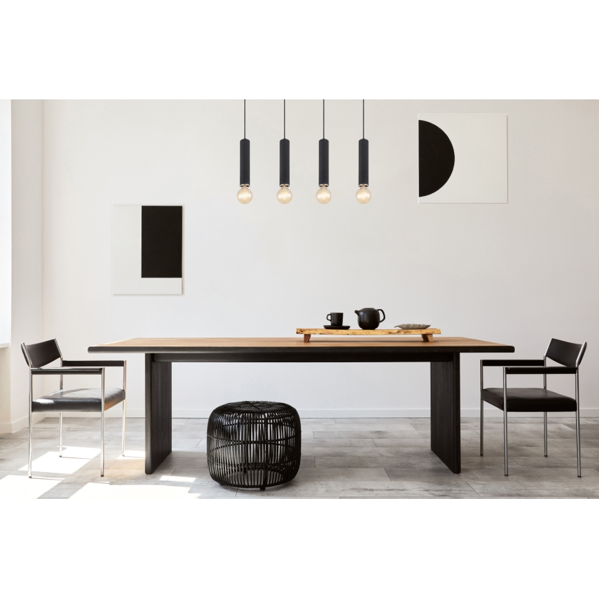 Globo - Függeszték 4xE27/60W/230V fekete fa kábellel