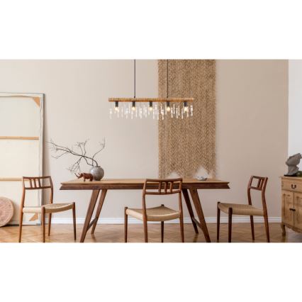 Globo 15532-5H - KIRA kábeles csillár 5xE14/40W/230V fekete/barna