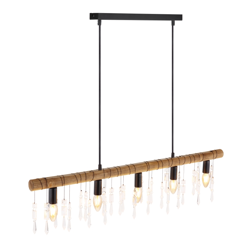 Globo 15532-5H - KIRA kábeles csillár 5xE14/40W/230V fekete/barna