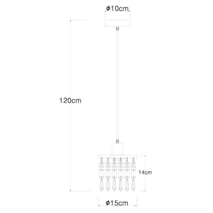 Globo 15533H - Csillár zsinóron COMMA 1xE27/40W/230V