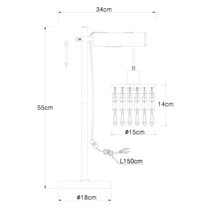 Globo - Asztali lámpa 1xE27/40W/230V
