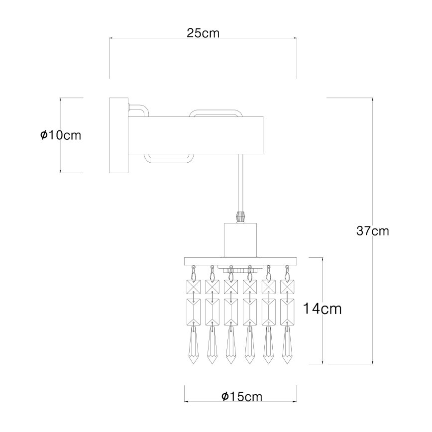 Globo 15533W - Fali lámpa COMMA 1xE27/40W/230V