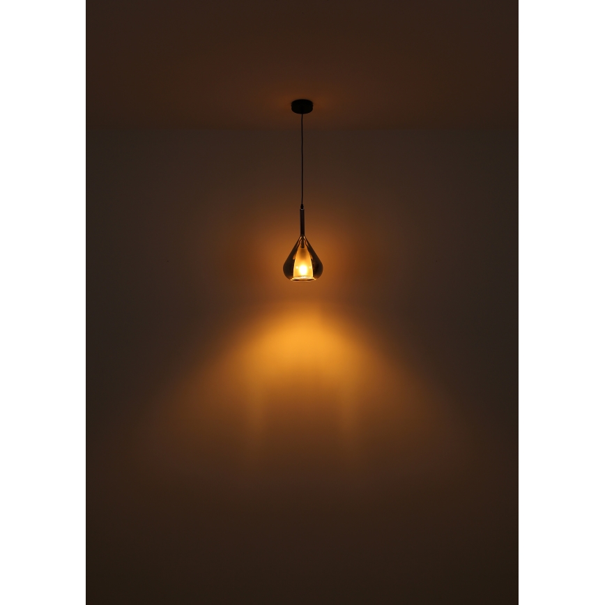 Globo - Csillár zsinóron 1xE27/60W/230V átm. 20 cm fekete