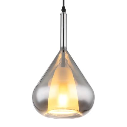 Globo - Csillár zsinóron 1xE27/60W/230V átm. 20 cm fekete