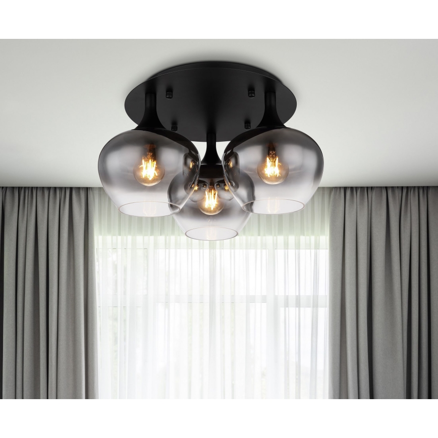 Globo - Felületre szerelhető csillár 3xE27/40W/230V átm. 45 cm fekete