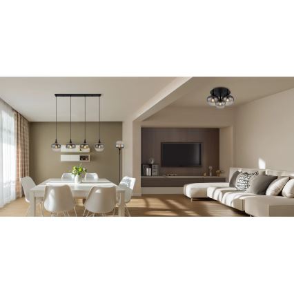 Globo - Felületre szerelhető csillár 3xE27/40W/230V átm. 45 cm fekete
