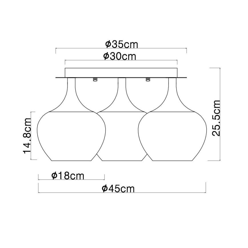Globo - Felületre szerelhető csillár 3xE27/40W/230V átm. 45 cm réz