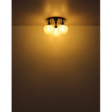 Globo - Felületre szerelhető csillár 3xE27/40W/230V antracit