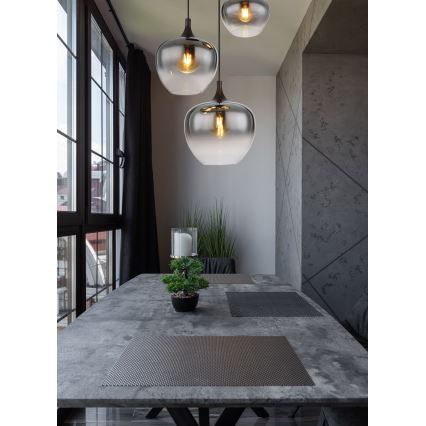 Globo - Csillár zsinóron 3xE27/40W/230V átm. 48 cm fekete