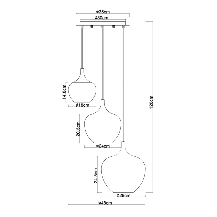 Globo - Csillár zsinóron 3xE27/40W/230V fehér